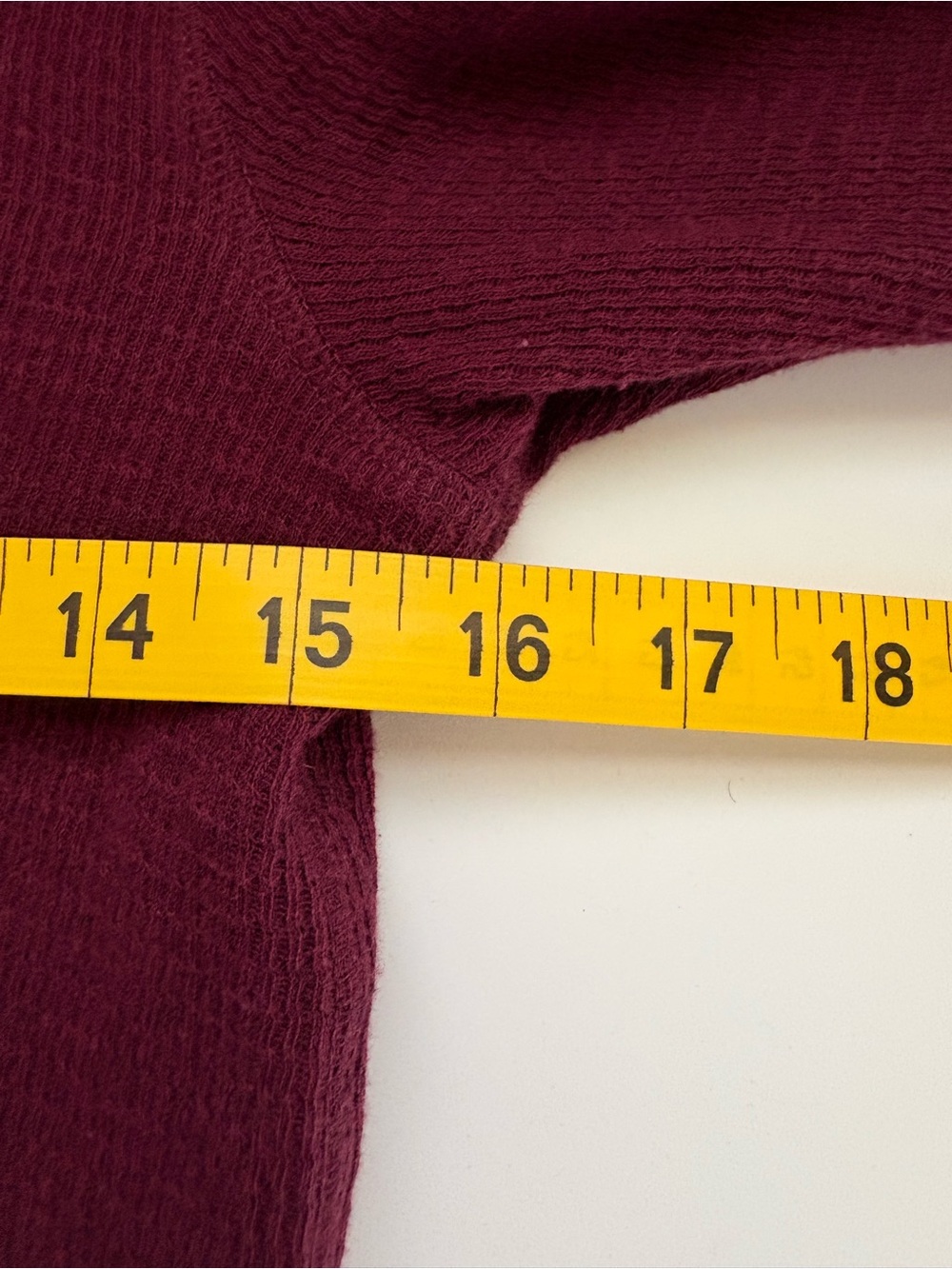 Everlane Boxy Henley Cozy Waffle Burgandy/Maroon Cropped Thermal Top Size S - Picture 7 of 8